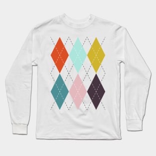 Multicolor Argyle Long Sleeve T-Shirt